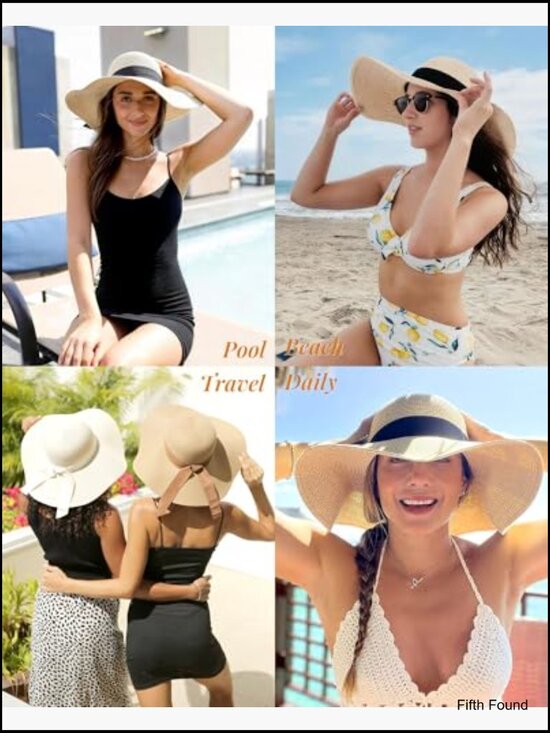 Wide Brim Sun Hat UPF 80 Foldable Packable Floppy Beach Summer Hat main image 4